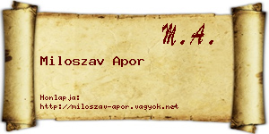 Miloszav Apor névjegykártya